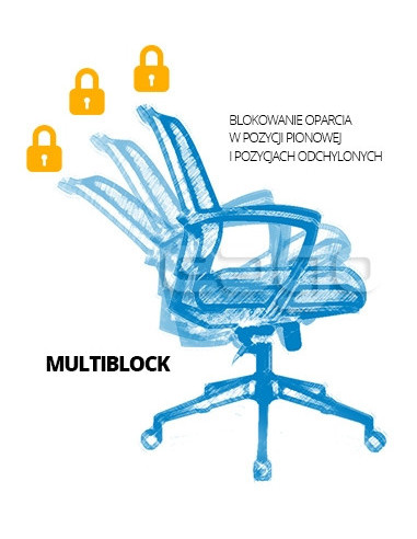 FOTEL BIUROWY PRESTIGE APOLLO M CZARNY (BIAŁY STELAŻ)