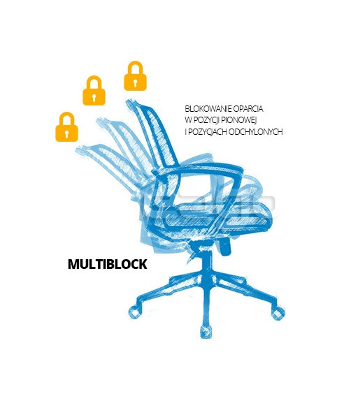 FOTEL BIUROWY PRESTIGE APOLLO M CZARNY (BIAŁY STELAŻ)