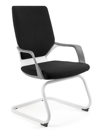 FOTEL BIUROWY PRESTIGE APOLLO SKID CZARNY (BIAŁY STELAŻ)