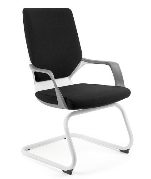 FOTEL BIUROWY PRESTIGE APOLLO SKID CZARNY (BIAŁY STELAŻ)