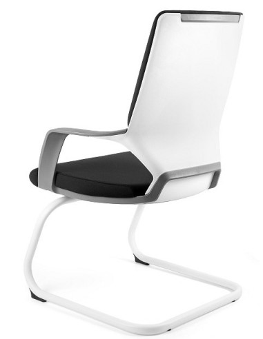 FOTEL BIUROWY PRESTIGE APOLLO SKID CZARNY (BIAŁY STELAŻ)