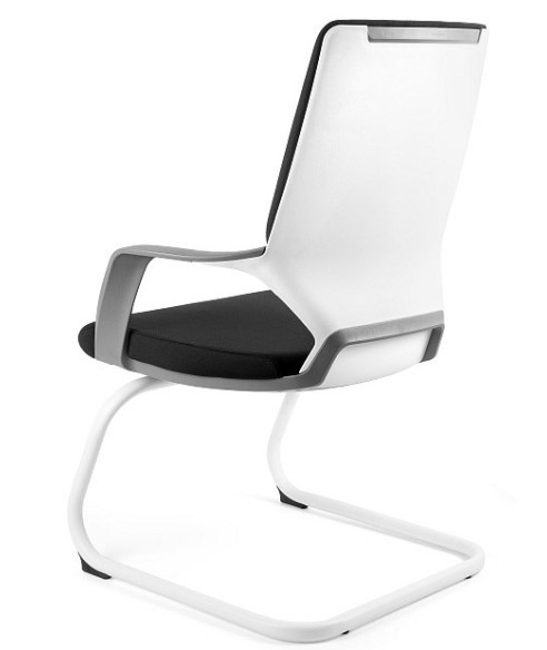 FOTEL BIUROWY PRESTIGE APOLLO SKID CZARNY (BIAŁY STELAŻ)