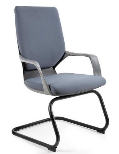 FOTEL BIUROWY PRESTIGE APOLLO SKID SZARY (CZARNY STELAŻ)