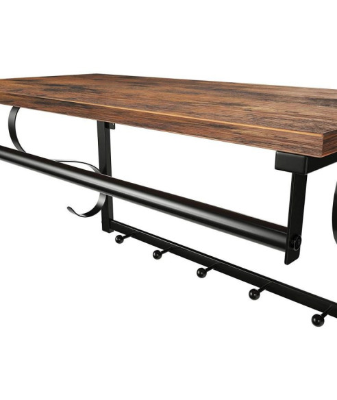 PÓŁKA WISZĄCA LOFT NA UBRANIA/ WIESZAKI/ -RĘCZNIKI BRĄZ RUSTYKALNY