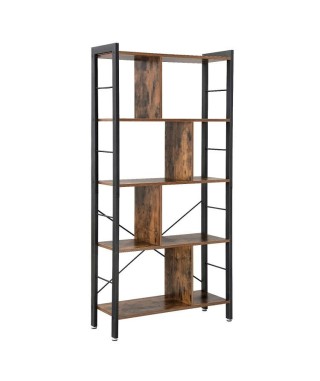 REGAŁ LOFTOWY OTWARTY 5 PÓŁEK DĄB RUSTYKALNY GH2