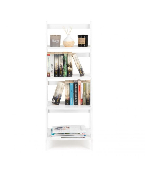 REGAŁ OTWARTY DRABINKOWY 4 PÓŁKI BIAŁY