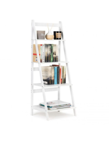 REGAŁ OTWARTY DRABINKOWY 4 PÓŁKI BIAŁY