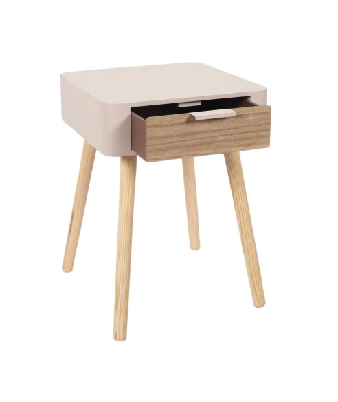 SZAFKA NOCNA SKANDYNAWSKA PADANO RÓŻOWA DREWNO