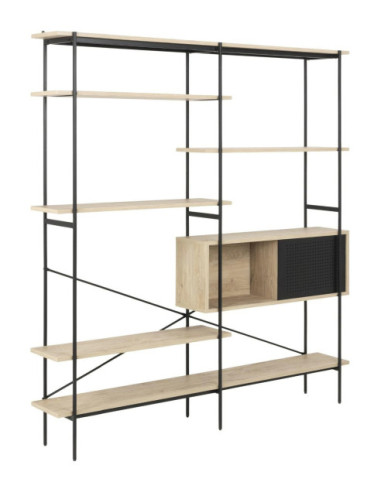 REGAŁ LOFTOWY OTWARTY NOWOCZESNY ANGUS I (DĄB BIELONY)