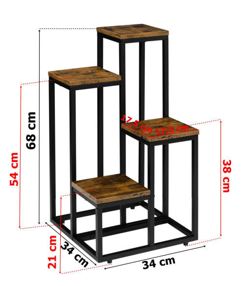 KWIETNIK METALOWY MOGREN CZARNY / DĄB POSTARZANY