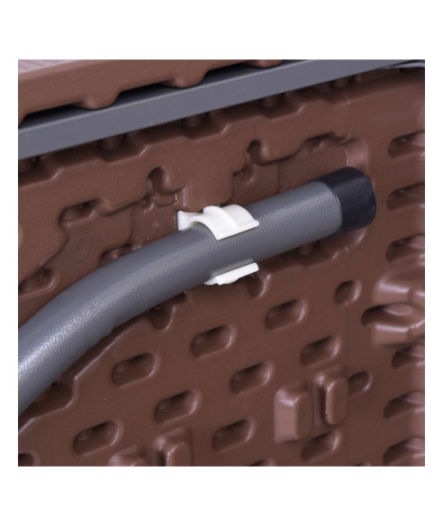 ZESTAW MEBLI CATERINGOWYCH OGRODOWYCH RATTAN BRĄZ (STÓŁ +2 ŁAWY)