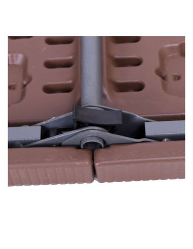 ZESTAW MEBLI CATERINGOWYCH OGRODOWYCH RATTAN BRĄZ (STÓŁ +2 ŁAWY)