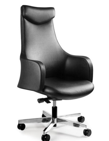 FOTEL BIUROWY PRESTIGE BLOSSOM PU CZARNY EKO-SKÓRA