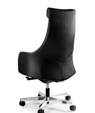 FOTEL BIUROWY PRESTIGE BLOSSOM PU CZARNY EKO-SKÓRA 2