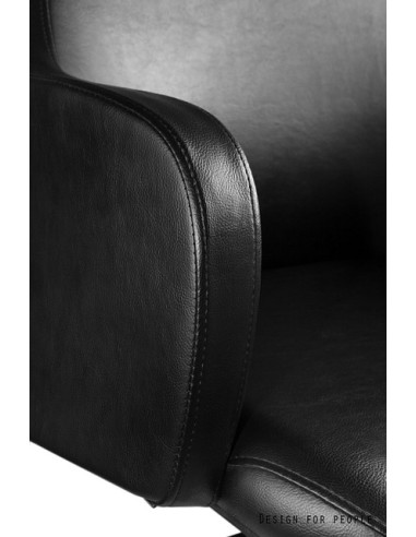 FOTEL BIUROWY PRESTIGE BLOSSOM PU CZARNY EKO-SKÓRA