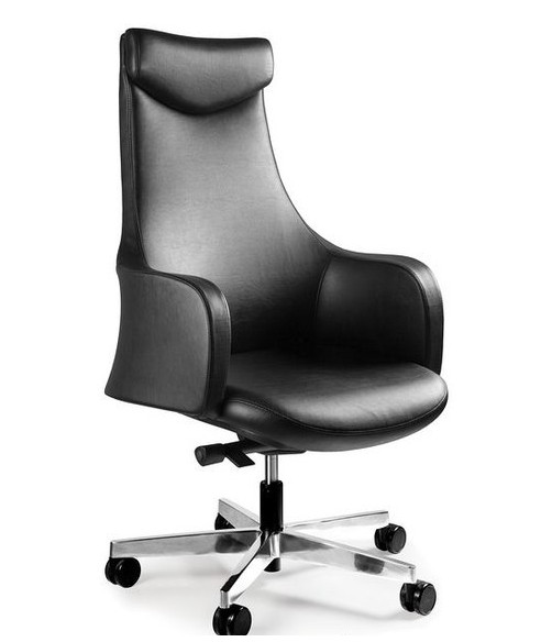FOTEL BIUROWY PRESTIGE BLOSSOM HL CZARNY SKÓRA NATURALNA