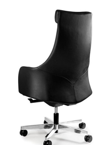 FOTEL BIUROWY PRESTIGE BLOSSOM HL CZARNY SKÓRA NATURALNA