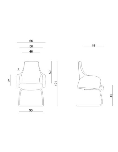 FOTEL BIUROWY PRESTIGE BLOSSOM SKID CZARNY EKO-SKÓRA