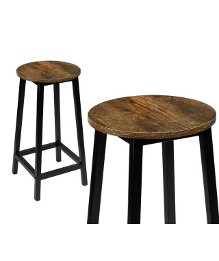 STOŁEK BAROWY HOKER LOFTOWY FLINT DĄB POSTARZANY 2