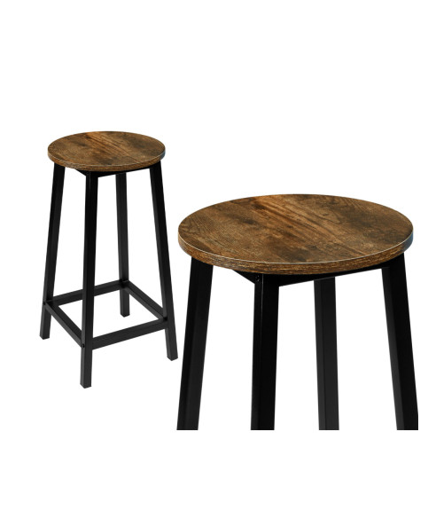 STOŁEK BAROWY HOKER LOFTOWY FLINT DĄB POSTARZANY