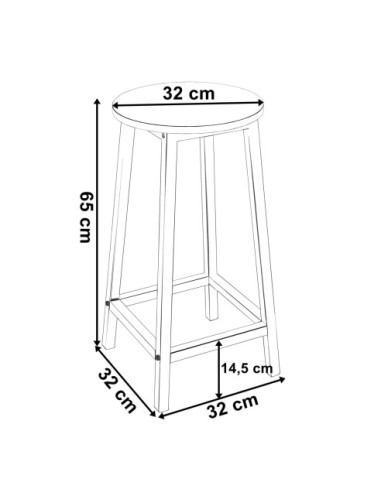 STOŁEK BAROWY HOKER LOFTOWY FLINT DĄB POSTARZANY