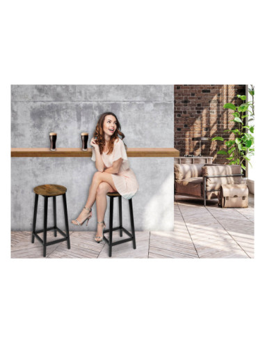 STOŁEK BAROWY HOKER LOFTOWY FLINT DĄB POSTARZANY