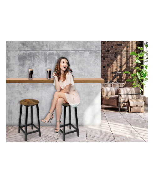 STOŁEK BAROWY HOKER LOFTOWY FLINT DĄB POSTARZANY