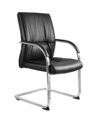 FOTEL BIUROWY PRESTIGE BRANDO SKID CZARNY EKO-SKÓRA