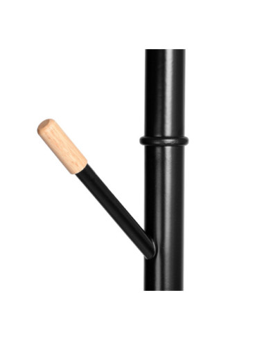 WIESZAK NA UBRANIA STOJĄCY OBROTOWY BELLA METALOWY CZARNY + DREWNO