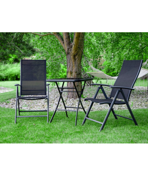 ZESTAW MEBLI OGRODOWYCH BALKONOWYCH STOLIK + 2 KRZESŁA SKŁADANE GH2