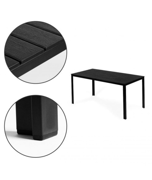 ZESTAW MEBLI OGRODOWYCH STÓŁ Z KRZESŁAMI 4 SZT CZARNY GARDENIIA 4 ALU