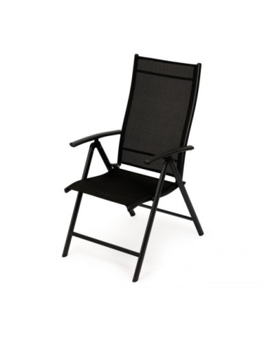 ZESTAW KRZESEŁ OGRODOWYCH SKŁADANYCH CZARNE 4 SZTUKI