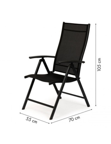 ZESTAW KRZESEŁ OGRODOWYCH SKŁADANYCH CZARNE 4 SZTUKI
