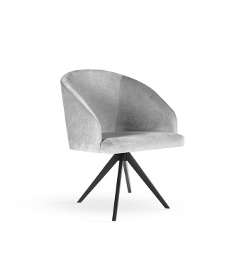 KRZESŁO OBROTOWE SIEDZISKO TAPICEROWANE KORFU (WYBIERZ TKANINĘ I KOLOR NÓG)