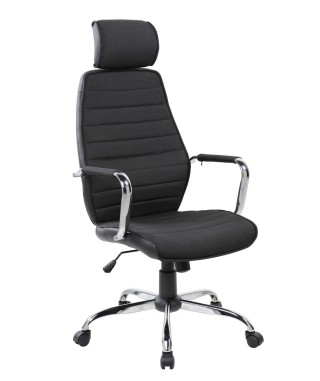 FOTEL BIUROWY QZY-41H CZARNY TKANINA + EKO-SKÓRA