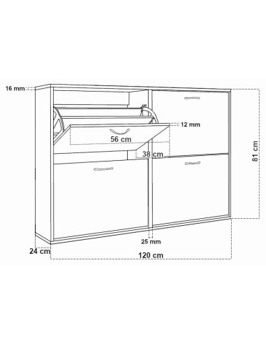 SZAFKA NA BUTY LAURA (SONOMA, ŚLIWA, TRUFLA, WENGE)
