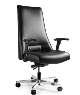 FOTEL BIUROWY PRESTIGE SAIL HL SKÓRA NATURALNA CZARNY