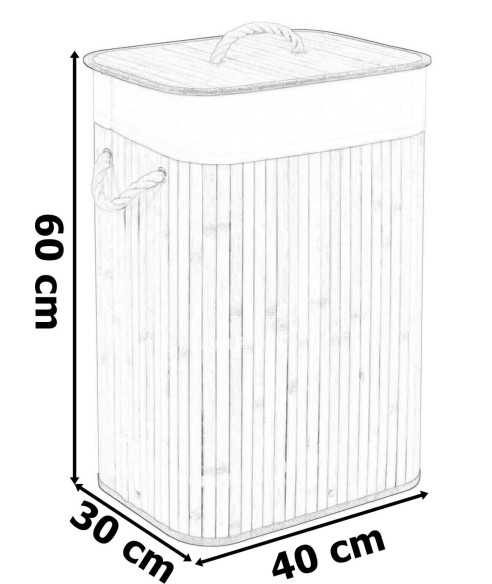 KOSZ BAMBUSOWY NA PRANIE/ZABAWKI (NATURALNY, BRĄZOWY)