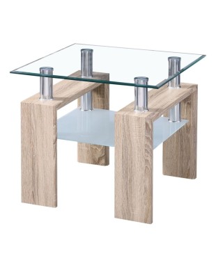 STOLIK KAWOWY SZKLANA A08-2 MINI H45 cm/55 cm (BIAŁY, SONOMA, WENGE, CZARNY) 2