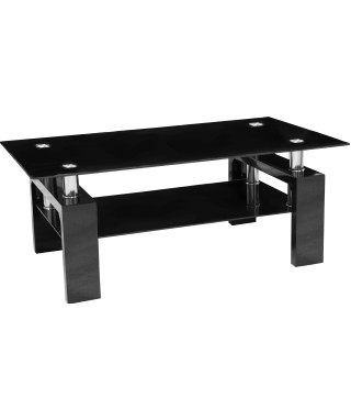 STOLIK KAWOWY ŁAWA SZKLANA A08 - 2 H45 /H55 CZARNA 2