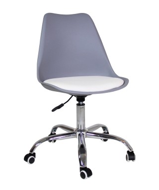 KRZESŁO BIUROWE OBROTOWE QZY-402C (BIAŁO-SZARY, SZARO-BIAŁY) 2