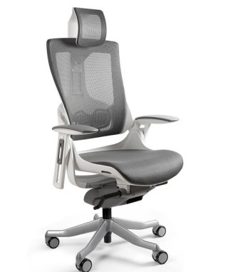 FOTEL BIUROWY PRESTIGE WAU 2 SIATKA (JASNO-SZARY, GRAFITOWY)