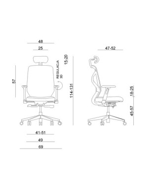 FOTEL BIUROWY PRESTIGE HERO SIATKA/TKANINA  (BIAŁY, CZARNY) 2