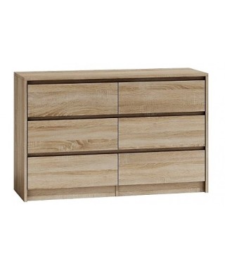 KOMODA BEZUCHWYTOWA KARO 6 SZUFLAD 120 CM (BIAŁY, BETON, SONOMA, WENGE) ZLICOWANE FRONTY 2