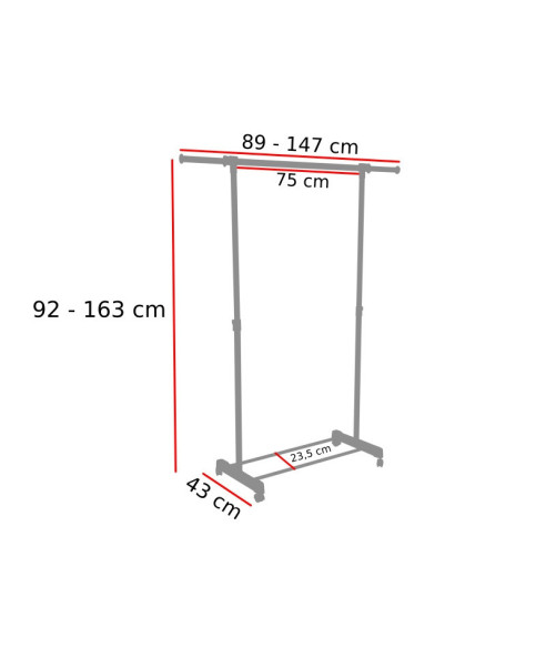 WIESZAK STOJĄCY GARDEROBA NA KÓŁKACH OTTO (BIAŁY, CZARNY)