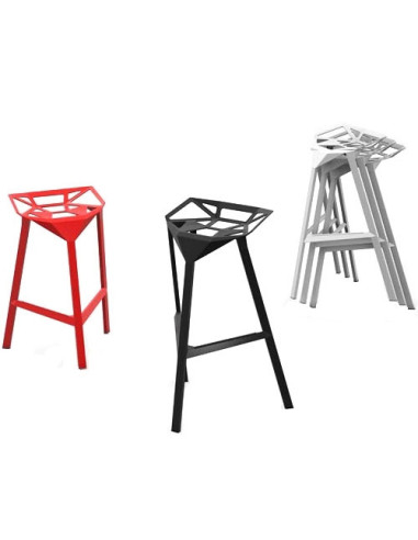 STOŁEK BAROWY HOKER GAP ONE (BIAŁY, CZERWONY, CZARNY)