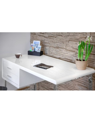 BIURKO PRESTIGE SOLANO BIAŁY WYSOKI POŁYSK