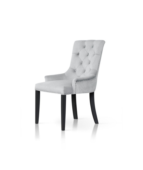 KRZESŁO TAPICEROWANE Z GUZIKAMI AUGUST BLUVEL NOGI CZARNE (WYBIERZ KOLOR)