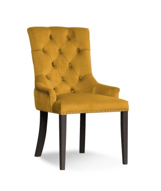 KRZESŁO TAPICEROWANE Z GUZIKAMI AUGUST BLUVEL NOGI CZARNE (WYBIERZ KOLOR) 2