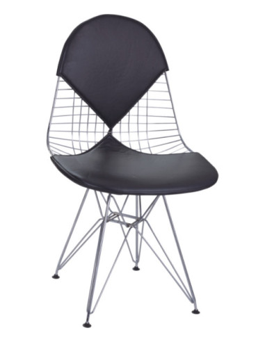 KRZESŁO NET DOUBLE CHROMOWANE (CZERWONY, CZARNY)